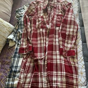 Two plaid dresses.